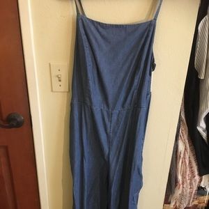 Navy chambray jumpsuit